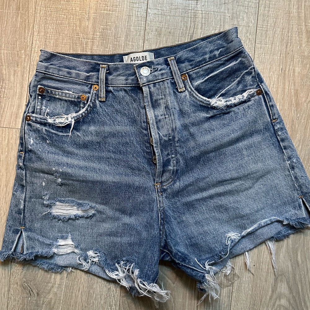 {AGOLDE} Dee Shorts in Riccochet Size 26 Medium Wash - Picture 3 of 7